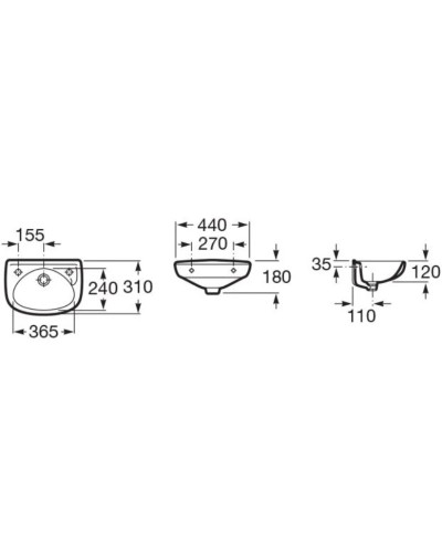 Раковина 44х31 см Roca Irbis 320841001