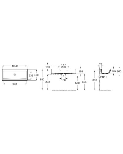 Раковина 100х45 см Roca Access 368PB8000