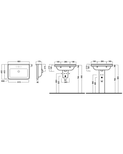 Раковина 65х45 см Hatria Erika Pro YXBE01