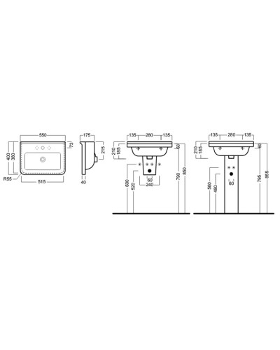 Раковина 55х40 см Hatria Erika Pro YXBI01