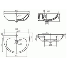 Раковина 60х48 см Kolo Runa L81160000
