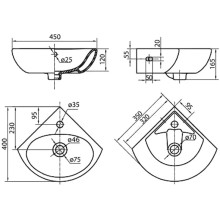 Раковина 35х35 см Kolo Runa L82735000
