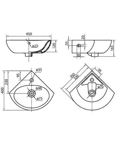 Раковина 35х35 см Kolo Runa L82735000