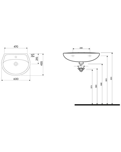 Раковина 60х45,5 см Kolo Idol M11160000