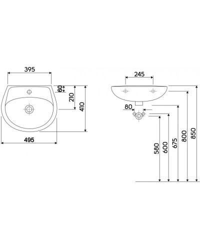 Раковина 49,5х41 см Kolo Idol M1115000U
