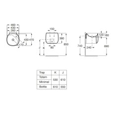 Раковина 46x47 см Roca Beyond 3270B1000
