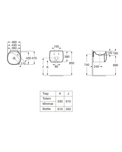 Раковина 46x47 см Roca Beyond 3270B1000