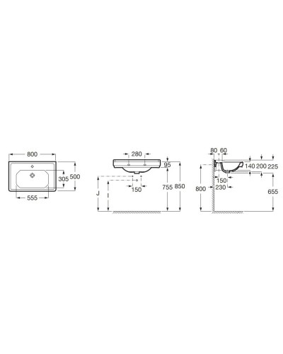 Раковина 80x50 см Roca Carmen 3270A0000