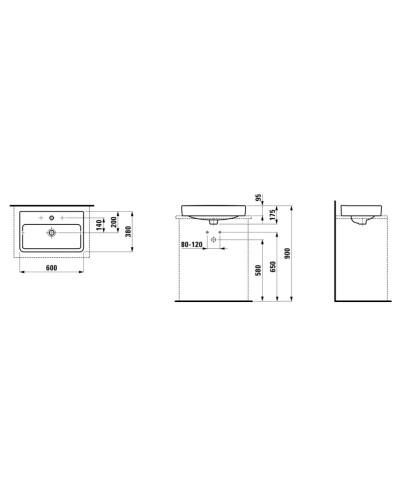 Раковина 60x38 см Laufen Pro S 8.1295.3.000.104.1