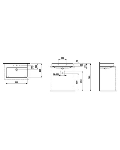Раковина 70x46,5 см Laufen Pro S 8.1696.7.000.104.1