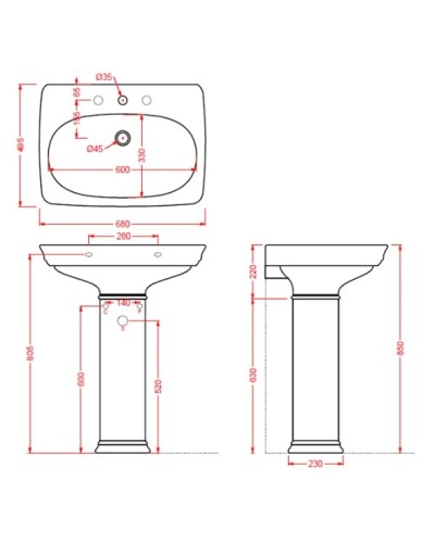 Раковина 68x49,5 см Artceram Civitas CIL001 01 00 bix1