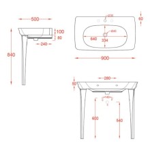 Раковина 90x50 см Artceram Civitas CIL002 01 00 bix1