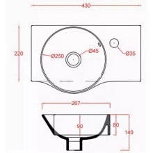 Раковина 43х26,7 см Artceram Lavamani Union LML001 01 00 bi