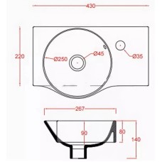 Раковина 43х26,7 см Artceram Lavamani Union LML001 01 00 bi