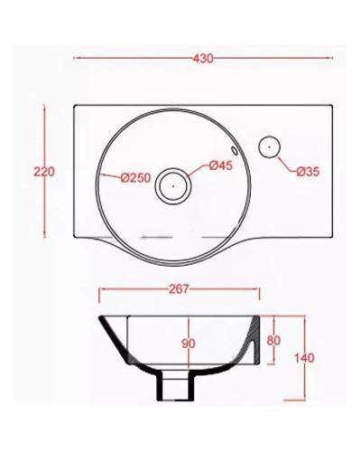 Раковина 43х26,7 см Artceram Lavamani Union LML001 01 00 bi