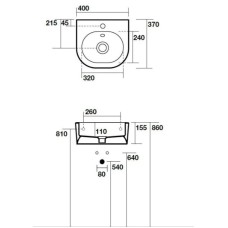 Раковина 40x37 см Kerasan Flo 314901x1