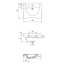 Раковина 66х55 см Cersanit Etiuda UM-ETI65/1