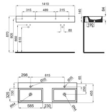 Раковина 141x48 см Noken Essence C N372769968