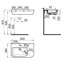 Раковина 80x49 см Noken NK Concept N396990877