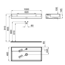 Раковина 100x46 см Noken Pure Line N372769960