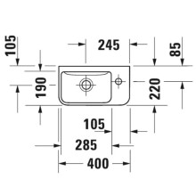 Раковина 40х22 см Duravit ME by Starck 0717400000