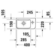 Раковина 40х22 см Duravit ME by Starck 0717400000