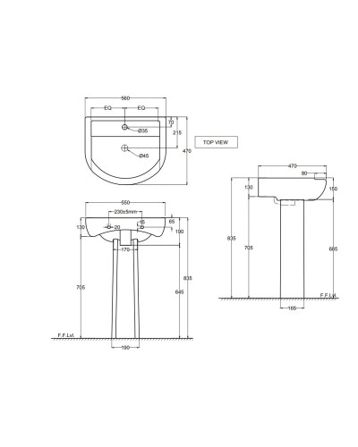 Раковина 56х47 см Jaquar Aria ARS-WHT-39801
