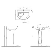 Раковина 55х41 см Jaquar Continental CNS-WHT-801