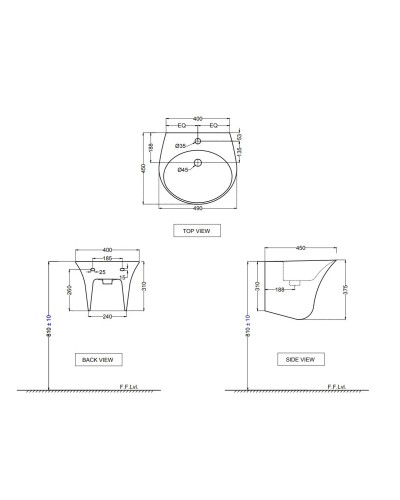 Раковина 49x45 см Jaquar Ornamix ONS-WHT-10801