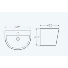 Раковина 52,1x43,5 см WeltWasser Salzbach 006GL-WT