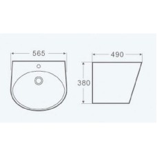 Раковина 56,5x49 см WeltWasser Telbach 006MT-BL