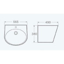 Раковина 56,5x49 см WeltWasser Telbach 006MT-GR