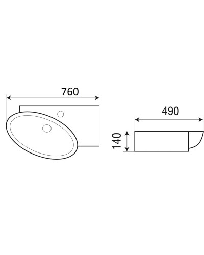 Раковина 76x49 см WeltWasser Aisbach 5093R