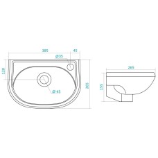Раковина Бриз 40 см Santek 1.WH11.0.445