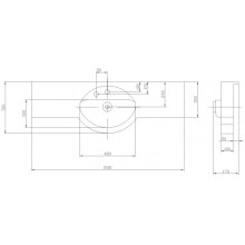 Раковина 150х51 см Акватон Отель 1A70133NOT010