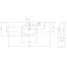 Раковина 150х51 см Акватон Отель 1A70133NOT010