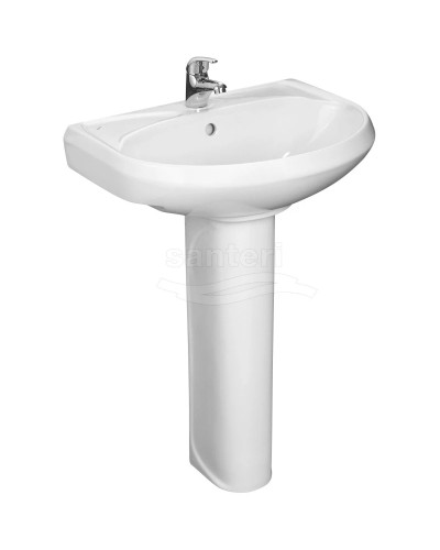 Раковина 57,5х47 см без отверстия под смеситель Santeri West 1.3111.8.S00.01B.0