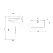 Раковина 57,2х42,4 см Santeri Orion 1.3110.8.S04.11B.0