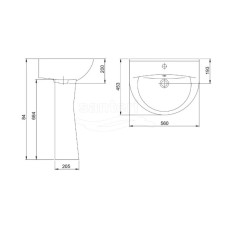 Раковина 56х45,3 см Santeri Victoria 1.3111.6.S01.11B.0