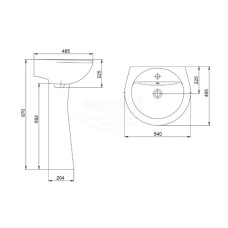 Раковина 54х48,5 см Santeri Sonata 1.3111.2.S03.11B.0