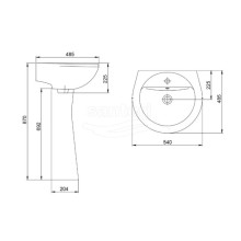 Раковина 54х48,5 см Santeri Sonata 1.3111.2.S04.11B.0