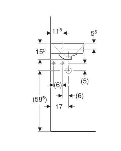 Раковина 32х32 см Geberit Renova Compact 276132000