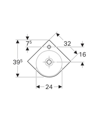 Раковина 32х32 см Geberit Renova Compact 276132000