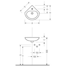 Раковина 55х47 см Serel Friendly 6743