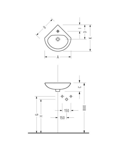 Раковина 55х47 см Serel Friendly 6743