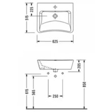 Раковина 62,5х51,5 см Serel 3044