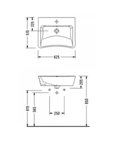 Раковина 62,5х51,5 см Serel 3044