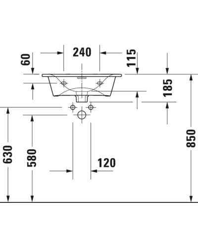 Раковина 53х43 см Duravit Viu 2344530000
