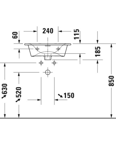Раковина 53х43 см Duravit Viu 2344530000
