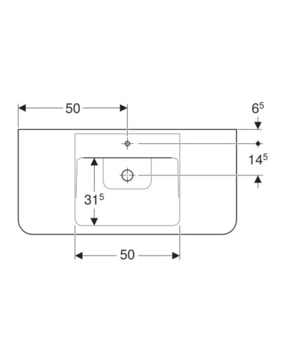 Раковина 100х48 см Geberit Renova Plan 125100000